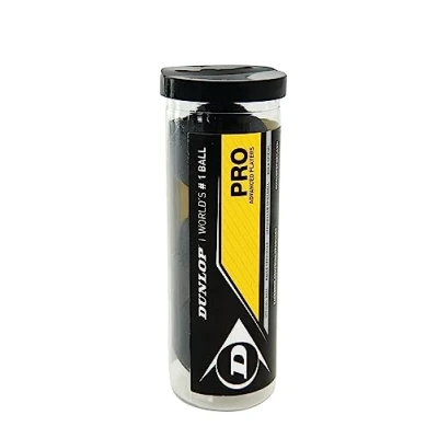 Image of Dunlop Squash Balls Pro Double Yellow, 3 Ball Tube, Official Tournament