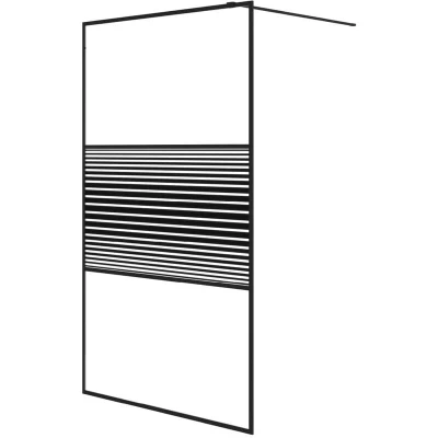 Image of vidaXL Walk in Shower Wall Black 115x195 cm Clear ESG Glass