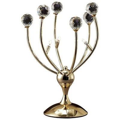 Image of Xeena Table Lamp 3 Light G4 French Gold/Crystal, NOT LED/CFL Compatible