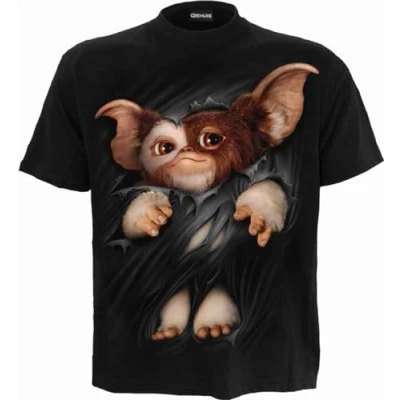 Image of WB Studio Gremlins Gizmo Front Print T Shirt Black M