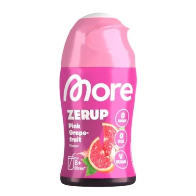 Image of MORE Zerup, Zero Calorie Syrup with Real Fruit Extracts, Pink Grapefruit, 65 ml (up to 8 l Softdrink) Added Sugars
