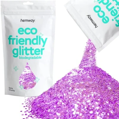 Image of Biodegradable Glitter Lavender Purple Eco Friendly Plant Based Bio Extra Chunky for Face Body Hair Craft Resin Festival Makeup Eyeshadow 100g / 3.5oz