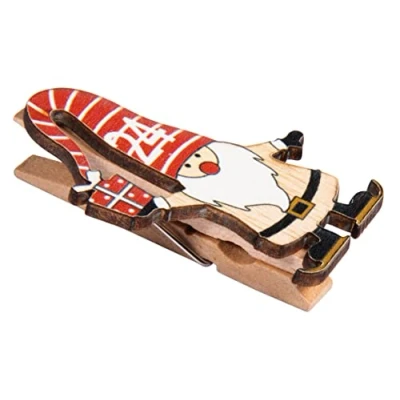 Image of Rayher Wooden Pegs with Numbers for DIY Advent Calendar, 24 Santa Shape Christmas Countdown 2.5x5cm, wood, 46657999
