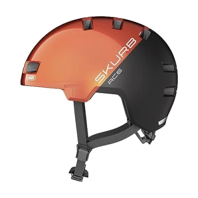 Image of ABUS city helmet Skurb ACE stylish bike for everyday use, skating, BMX riding or longboarding orange, size M