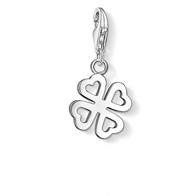 Image of THOMAS SABO Women&#039;s Charm Club Clover Pendant 925 Sterling Silver 0790 001 12, one Size, Silver, No Gemstone