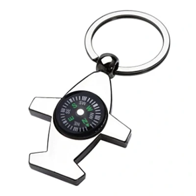 Image of ARFUKA Compass Keyring Aircraft Model Pendant Keychain Metal Key Ring Charm Jewellery Christmas Birthday Gift Keyrings Chain Holder for Men and Women