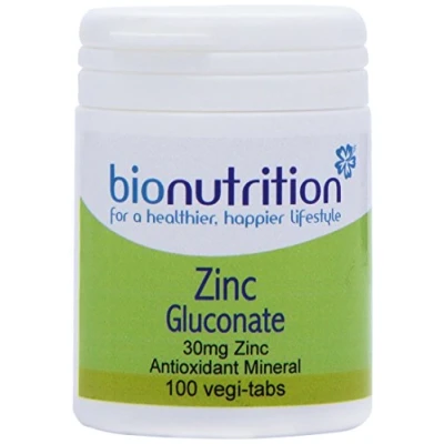 Image of Bio Nutrition Zinc Gluconate 30mg Antioxidant Mineral 100 vegi tabs