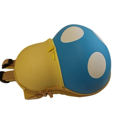 Image of Fat catz copy Kids Unisex Novelty 3D Super Mario Mushroom Power Up Backpack (Blue Backpack)