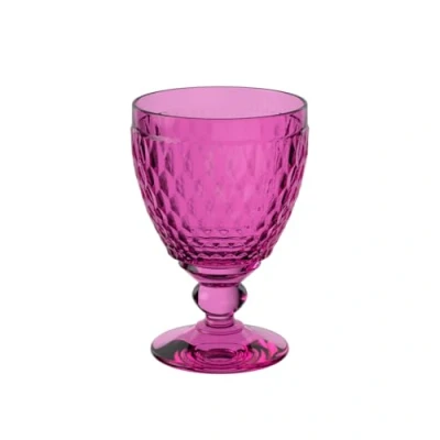 Image of Villeroy &amp; Boch Boston Berry Water Glass, 250 ml, Crystal Glass for Soft Drinks, Dishwasher Safe, Pink