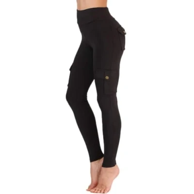 Image of Nuofengkudu Women&#039;s High Waist Running Sports Leggings with Pockets Push up Stretch Jogging Bottoms Funky Gym Fitness Yoga Pants Casual Streetwear(Balck,M)