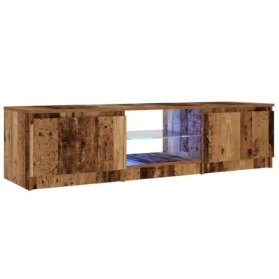 Image of vidaXL TV Cabinet with RGB LED Lights 140x40x35.5 cm Engineered Wood Modern Stand Storage