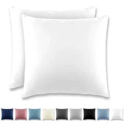 Image of REDKEY Cushion Cover 65 x cm, Set of 2 Pillowcases with Zip, Brushed Microfibre for Cushions, Washable up to 40 C, White