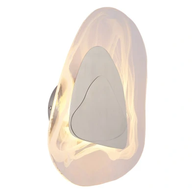 Image of Dorsey Integrated LED Wall Lamp Nickel Matt Clear Glass Shade 3000K