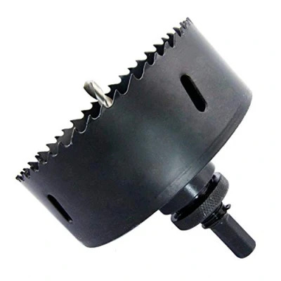 Image of 4inch Hole Saw LAIWEI Bi Metal 102mm with Heavy Duty Mandrel, HSS Cutter for Pipe, Wood, Sheet Metal, etc. 2 locking pins make the tool stronger and drilling easier