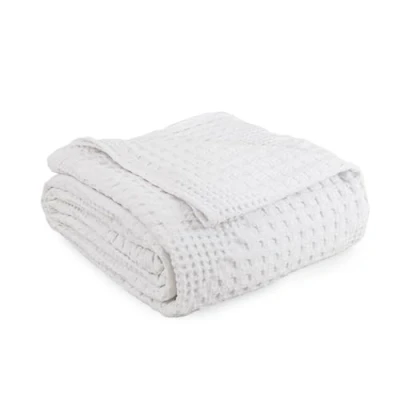 Image of Milam London Bed Throw King Size Bedspread 100% Cotton Soft Blanket For Sofa Throws Large 3 Seater Joanna Collection 220 x 250 cm White