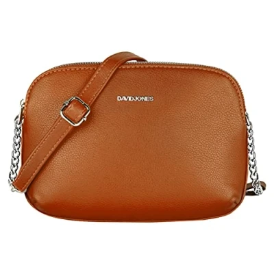 Image of David Jones Women&#039;s Small Crossbody Bag Ladies Zipper Multi Pockets Shoulder PU Leather Messenger Handbag Classic Elegant City Saddle Work Travel Casual Everyday Purse Blue