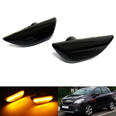 Image of RZG 2x Black Smoked Lens Side Indicator Amber LED Marker Repeater Light For 2012 2019 Mokka X Trax