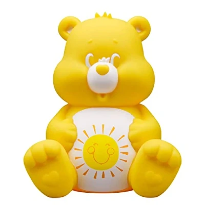 Image of Fizz Creations Care Bears Mood Light. Funshine Bear™ Character Shaped Soft Glow Night Includes Iconic Belly Badge. Officially Licensed Merchandise.