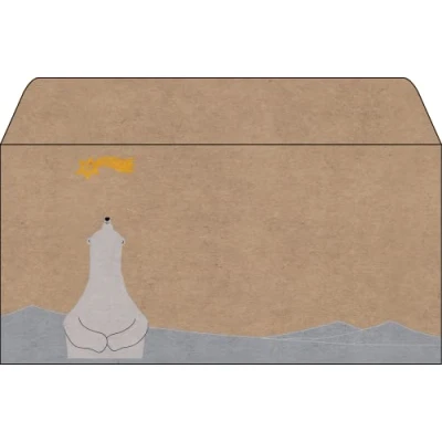Image of SIGEL DU260 Christmas envelopes &#039;&#039;Polar bear with shooting star&#039;&#039;, gummed, DL, 25 Pieces