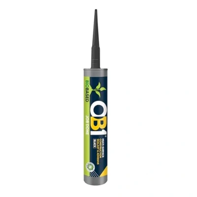 Image of OB1 Bio Based Black Multi Surface Construction Sealant &amp; Adhesive Hybrid Technology Excellent Chemical Resistance Water Resistant Weather 290ml