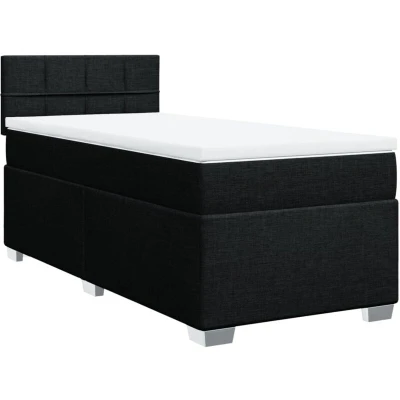 Image of vidaXL Box Spring Bed with Mattress Black 100x200 cm Fabric