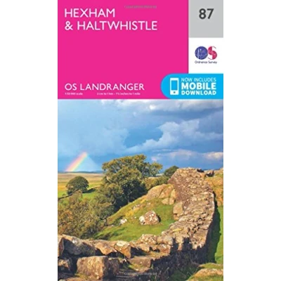 Image of Hexham &amp; Haltwhistle Map Derwent Reservoir Ordnance Survey OS Landranger 87 England Walks Cycling Days Out Maps Adventure