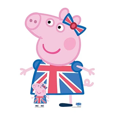 Image of Star Cutouts SC4241 Peppa Pig Union Jack Cardboard Cut Out With Mini