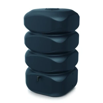 Image of Garden Large Rectangular Plastic Water Butt Set Inc Connection kit 350 450 650 litres (Anthracite, 700 Litres)