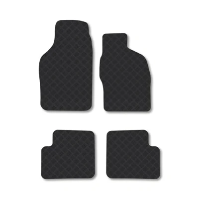 Image of Rubber Car Mats Compatible with Saab 9 3 (1998 2002) [Convertible] Tailored Fit Floor Set Accessory Black Custom 4 Pieces Clips Anti Slip Backing, Heavy Duty &amp; Waterproof