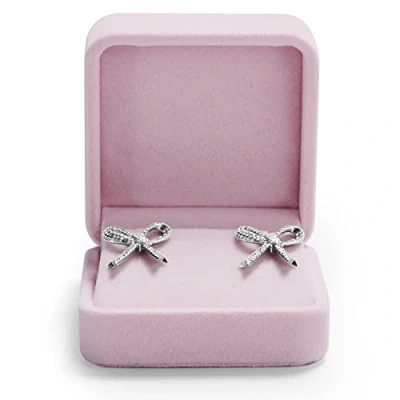 Image of Oirlv Velvet Earring Box Pink Storage Gift Organiser for Engagement Wedding Day Birthday Gifts