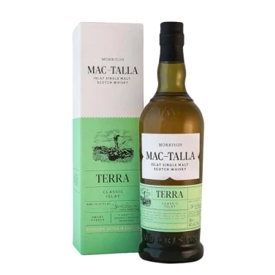 Image of MAC TALLA TERRA Islay Single Malt Scotch Whisky 70cl 46% ABV Smoky &amp; Fresh Matured in American Oak Non Chill Filtered No Added Colour Award Winning Distilled Bottled Scotland