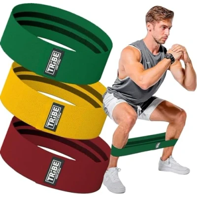 Image of Fabric Resistance Bands for Legs Workout Men and Women Booty Working Out Exercise Set Elastic (Multicolor)