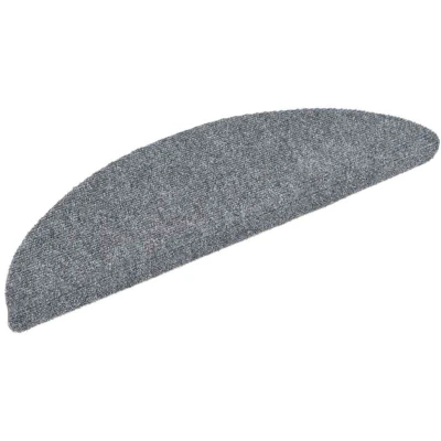 Image of vidaXL Self adhesive Stair Mats 5 pcs Light Grey 56x17x3 cm Needle Punch