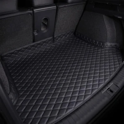 Image of Car Boot Liner Mats for Porsche Cayenne 2018 2023, Waterproof Leather Rear Trunk Mat Protector Pad Carpets Anti Slip Interior Accessories,A Blackstyle