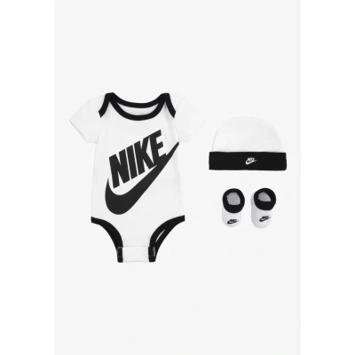 Image of Nike Sportswear Futura LOGO HAT Bootie BABY SET Body for kids, Size: 6 12m, White