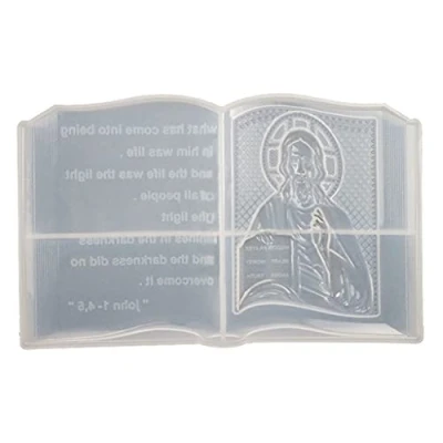 Image of FOLODA Silicone Mould,Jewelry Casting Molds,Bible Mold/Mold for Wall Hanging Relief Book Supplies Jewelry Making Molds Handmade Crafts