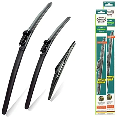 Image of Heyner Germany Set 3 Windscreen Wiper Blades Fits: Audi Q7 2006 To 2015 Front Rear 26&quot; PT AS13&quot; HH2626PT13AS
