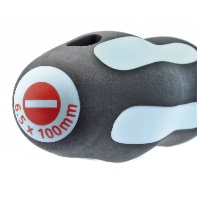 Image of Draper Plain Slot Soft Grip Screwdriver, 6.5 x 100mm