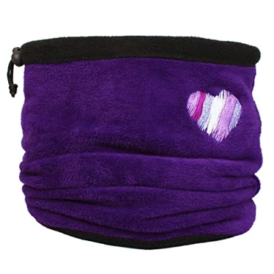 Image of TeddyTs Rainbow Heart Thermal Fleece Snood with Adjustable Toggle (Purple Sparkle)