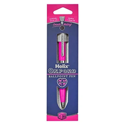 Image of Helix Oxford Premium Ballpoint Pen (Pink) with Plastic Free Packaging