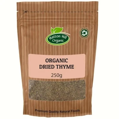 Image of Organic Dried Thyme 250g by Hatton Hill Aromatic Herb for Seasoning Meats, Vegetables, and More