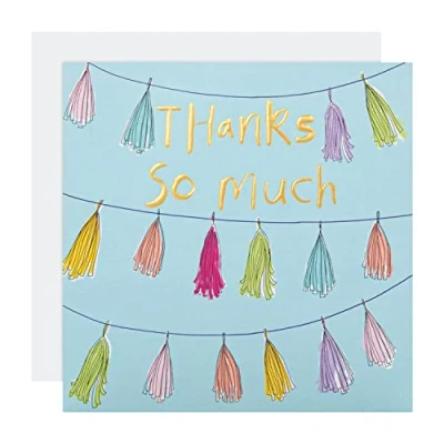 Image of Hallmark Thank You Card Contemporary Embossed Bunting Design