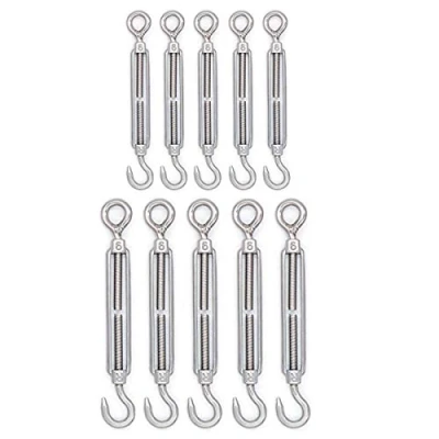 Image of 10pcs M6 Turnbuckles Best 304 Stainless Steel OC Hook Eye Wire Rope Tension