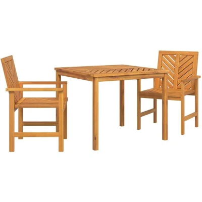 Image of vidaXL 3 Piece Garden Dining Set Solid Wood Acacia