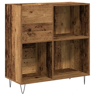 Image of vidaXL Artisan Oak Record Cabinet Medium Storage, Engineered Wood, Living Room/Office