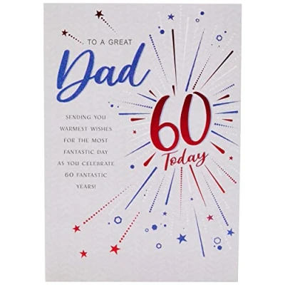 Image of Regal Publishing Modern Milestone Age Birthday Card 60th Dad 9 x 6 inches