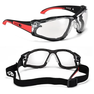 Image of SAFEYEAR Anti Fog Clear Safety Glasses For Work,With Scratch Resistant,UV 400,Impact Resistant.EN166 Certified Protective Goggles DIY, Lab Chemistry, Cycling Sports (Three Colors)