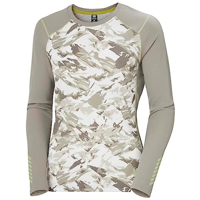 Image of Helly Hansen Womens W LIFA Active Graphic Crew, Terrazzo Mountain Camo, S