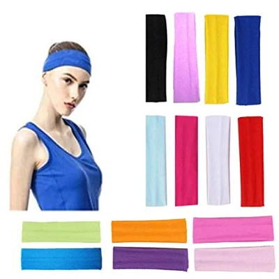 Image of Women&#039;s Yoga Headband, 14 Pieces Dance Shooting, Badminton, Cycling and Other Sports Comfortable, Breathable, Sweat Absorbent