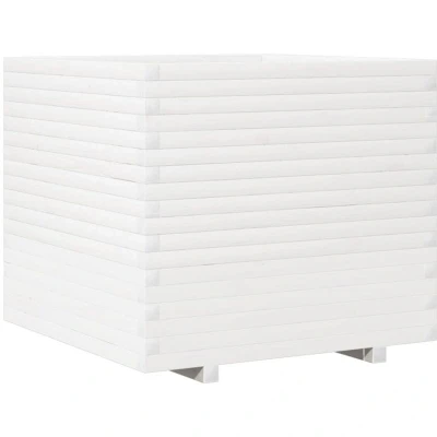 Image of vidaXL Garden Planter White 80x80x72 cm Solid Wood Pine